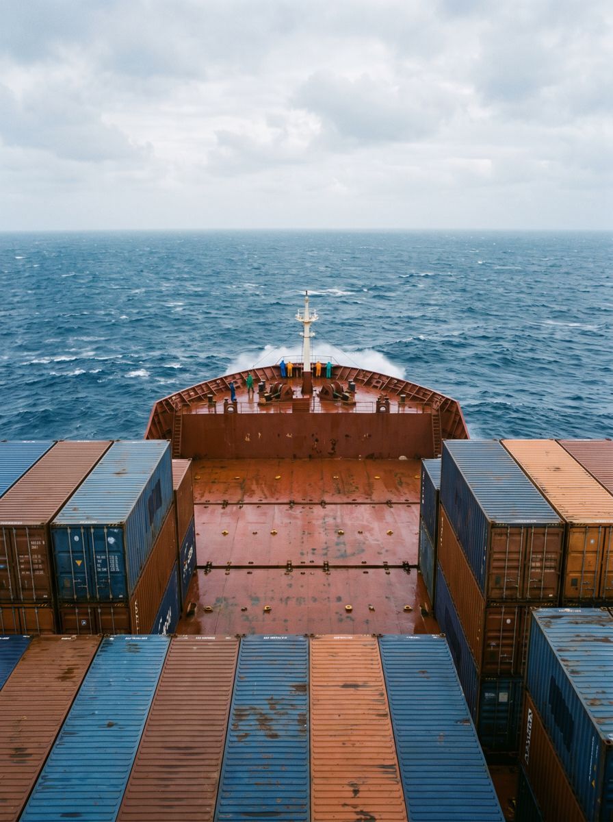 A container ship at sea